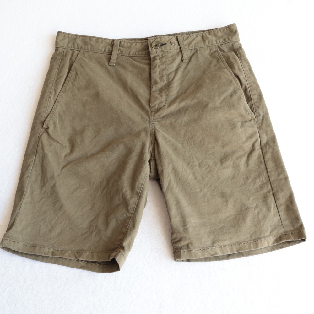 Rag & Bone Mens 30 Chino Shorts Olive Green Stretch Cotton Twill 8 Inseam